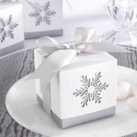 cadeaux invites mariage boite a drages flocons de neige